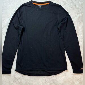 Omniwool men’s size small black long sleeve shirt layering layer s